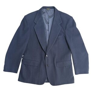 Farah Blazer Mens 41R Navy Wool Two‎ Button Sport Coat Notch Lapel Vented Jacket